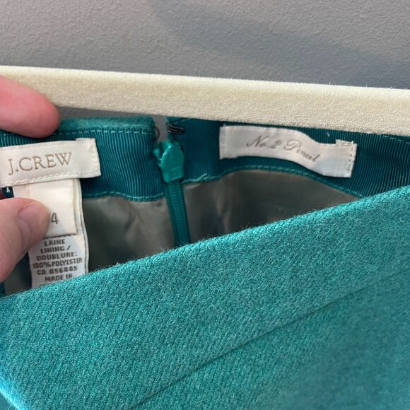 J. Crew Wool No. 2 Pencil Skirt Emerald Green | 4 - Picture 2 of 3